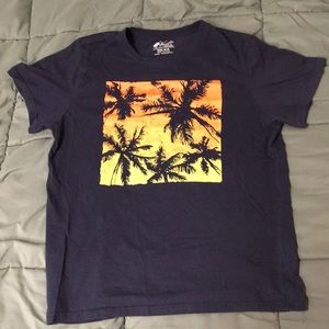 Trunks Surf and Swim Co. palm tree T-shirt.
